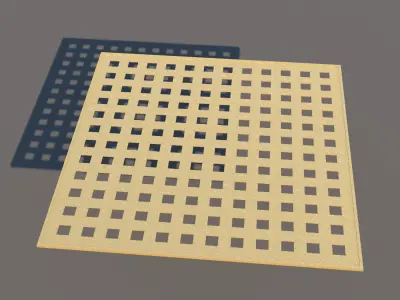 Gold Perforated Decorative Panel Free 3D model