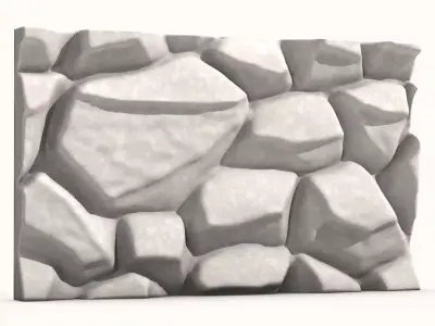 Rustic Rubble Stone Wall Geometry 3D model
