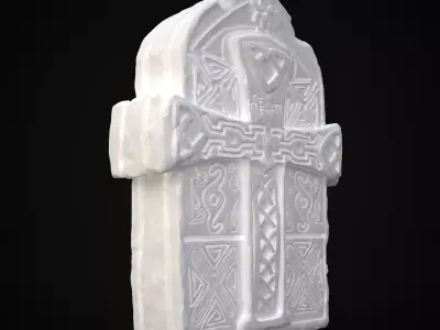 Knotted Engraved Cross Standard Gravestone 3D print model