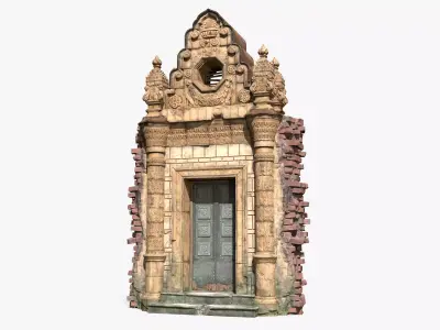 Old Door Portal Low-poly 3D model