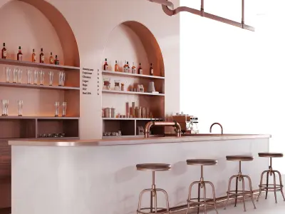 Stylish Bar Counter 3D model