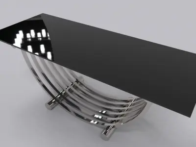 Coffee table stainless silver gloss 3D model