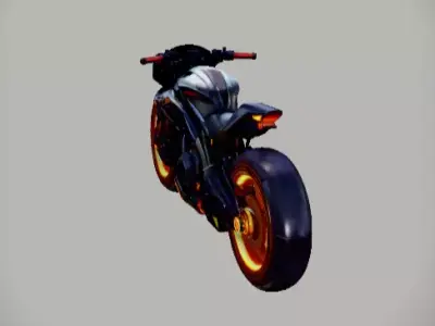 Futuristic Hover Bike 3D Model Sci-Fi Vehicle Game-Ready Low-poly 3D model