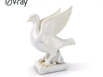 Elegant Dove Statue Model Pack for D Rendering Low-poly 3D model