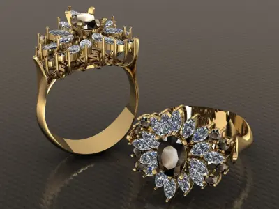 marquise diamond ring 04 3D print model