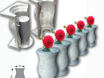 Concrete Vase Mold 3D print model H25cm 3D print model