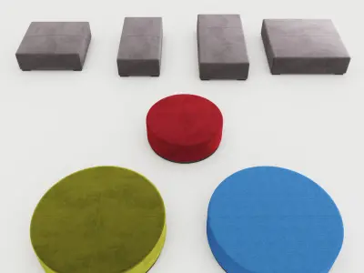 MERIDIANI POUF AND BENCHES BRONS 1996 3D model 3D model