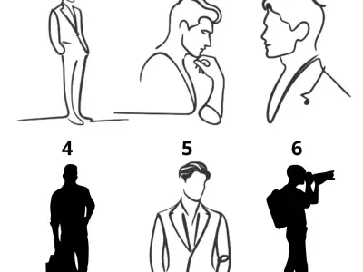 Elegant Male Silhouette Wall Decoration - 3D Printable STL  3D print model