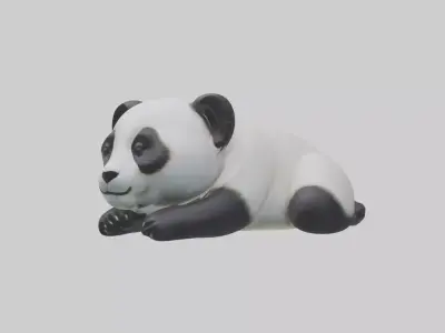 Sleeping Panda Model Low-poly 3D model