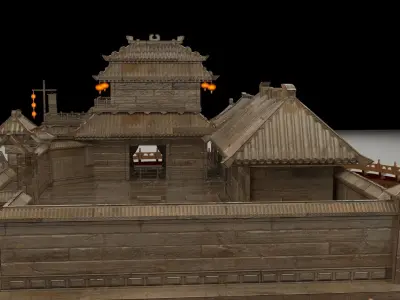 Chinese wooden house  3D model