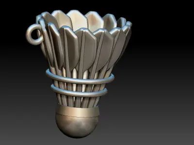Shuttlecock - Peteca Pendant 3D print model