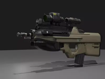 Fn F2000 Low-poly 3D model