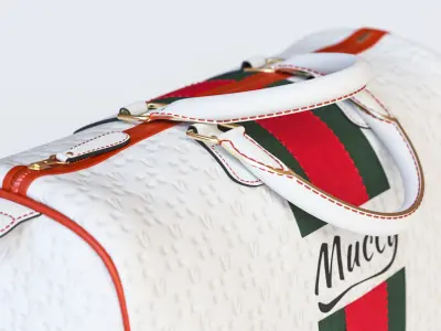 White sports handbag 3D model