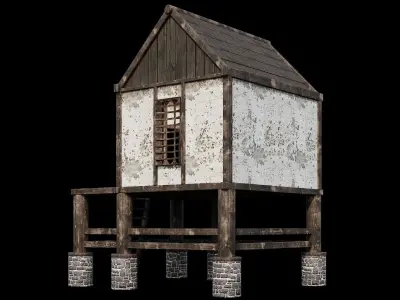 Medieval Houses Pack 86-87-88-89-90 - 4K Textures Game Ready Low-poly 3D model
