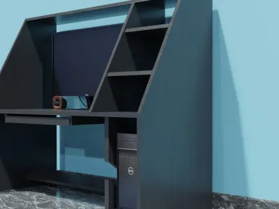 Computer Table Free 3D model