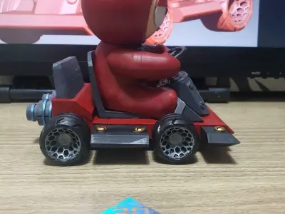 KartRider bear in go kart 3D print model