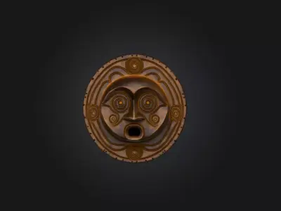 Sun Spiral Mask Low-poly 3D model