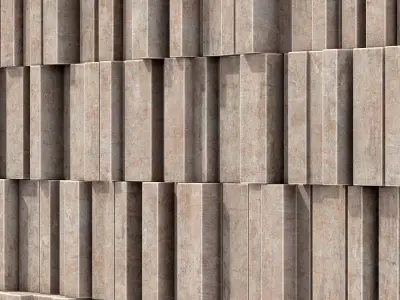 Stone block line brick n1 3D model