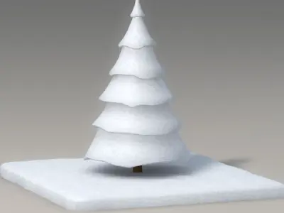 Toon snow tree 3D model