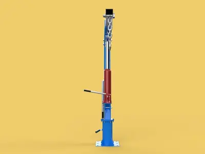 MINI WORKSHOP CRANE MANUAL WINCH HOOK PICKUP TRUCK JIB HYDRAULIC 3D model