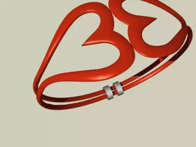 Simple Heart Bracelet 3D print model