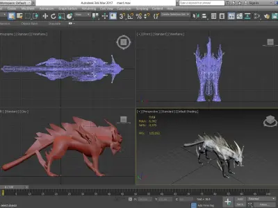 Animal - fantasy wolf Low-poly 3D model