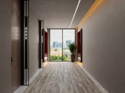 Hotel corridor concept design - Interior  3D model