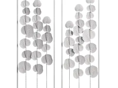 Ercer41 2 piece metal framed leaf wall decor 3D model