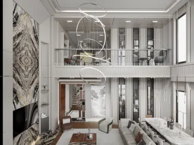 Modern Penthouse 3D Interior Scene 3D model