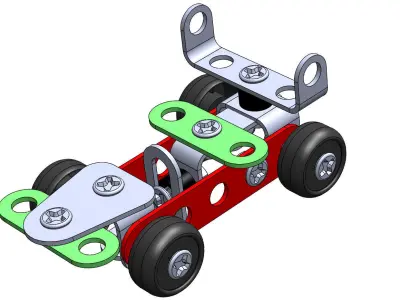 Metal Racing Car DIY Toy 3D model