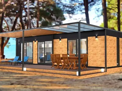 mobile home tiny house vacation house 3dmodel Low-poly 3D model