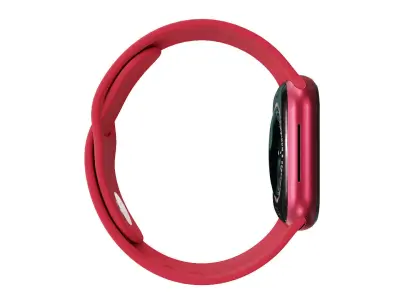 Apple Watch 7 - Red Aluminium Case with Sport Band Low-poly 3D model