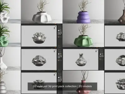 20 vase pot 3d print pack collection