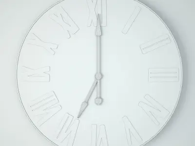 Large Red Vintage Style Clock 3D model
