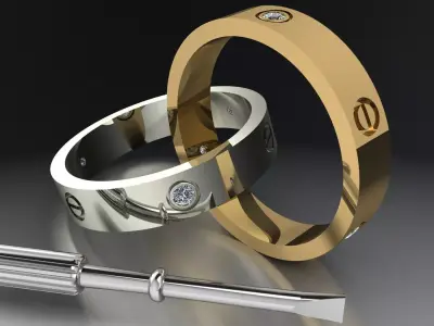 Cartier Ring 3D printed model Free 3D print model