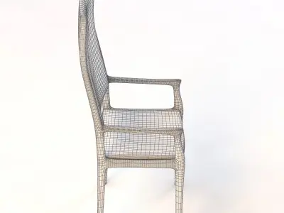 1960 High Back Armchair 3D model