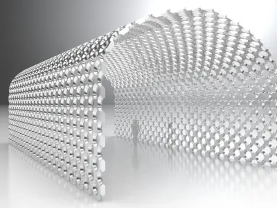 Structure with panels and perforations engineering and architect 3D model