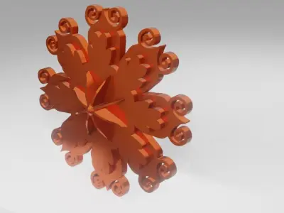 Ornament 3d Print Model orange snowflake 3D print model