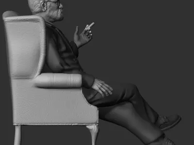 Sigmund Freud Full Body 3D print model