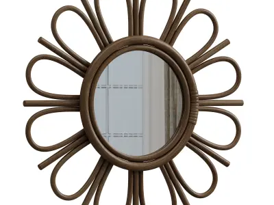 Nogu Rattan Mirror 45 and 35 cm 3D model