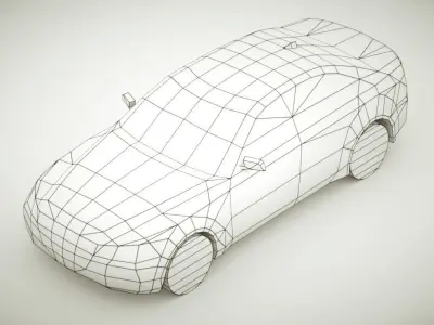 Generic Sedan v4 multicolors Low-poly 3D model