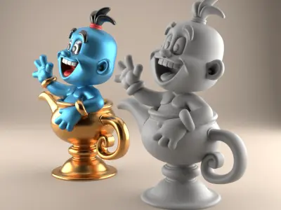 Fun Genie Lamp 3D STL File for Desk Decor Toys 1 3D print model