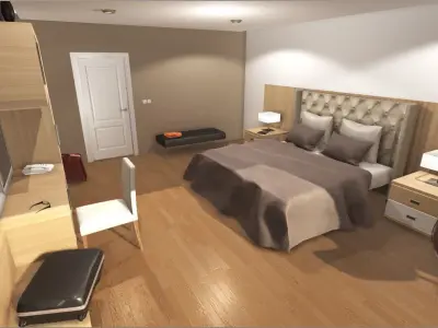 Hotel Room Low-poly 3D model