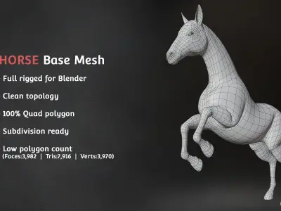 Base Meshes Animal Starter Kit 1 Low-poly 3D model