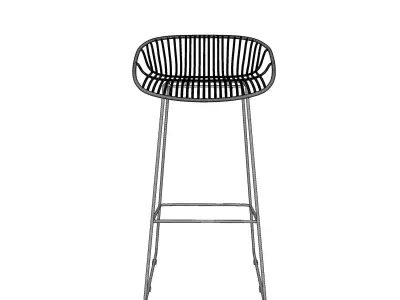 Metal Wire Counter Stool 3D model