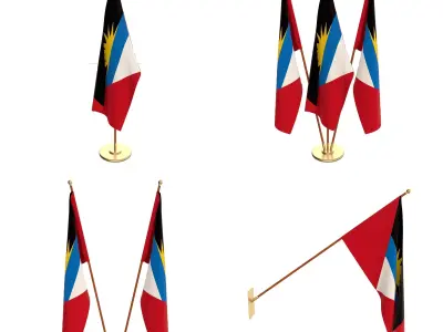 Antigua and Barbuda Flag Pack 3D model