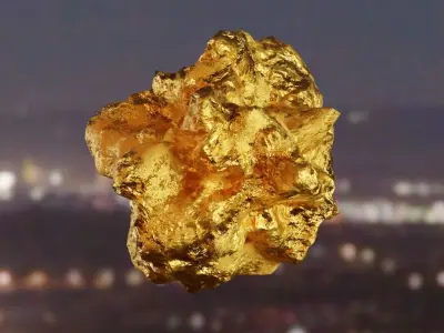 Gold Ore Nugget Pack Low-poly 3D model