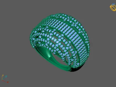 STL 3DM Print Ready Women Diamond Ring Lightweight Printable  3D print model 118