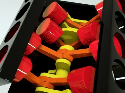 V8 Engine Animated - Octane Render 3D model