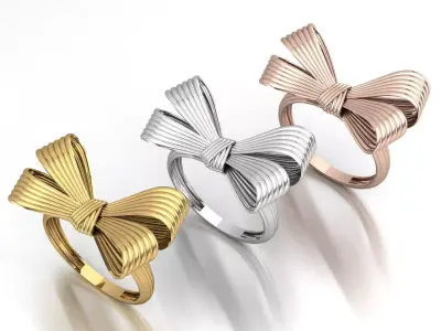 Bow tie ring 3D print model